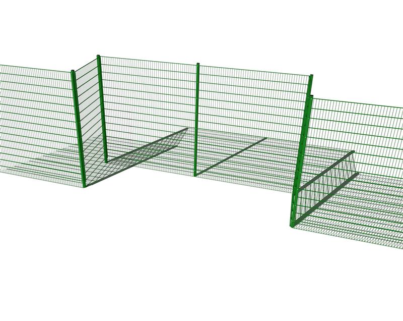 Technical render of a Sport Fencing 3M High Recessed Goal